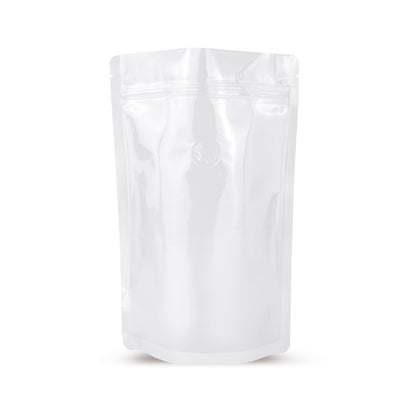 Standbodenbeutel Weiss mit Aromaschutzventil