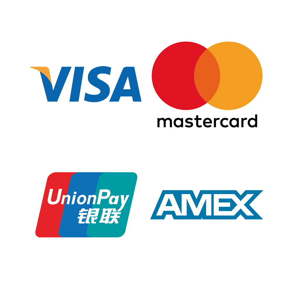 Ein Bild des Logos von VISA, mastercard, UnionPay und AMEX