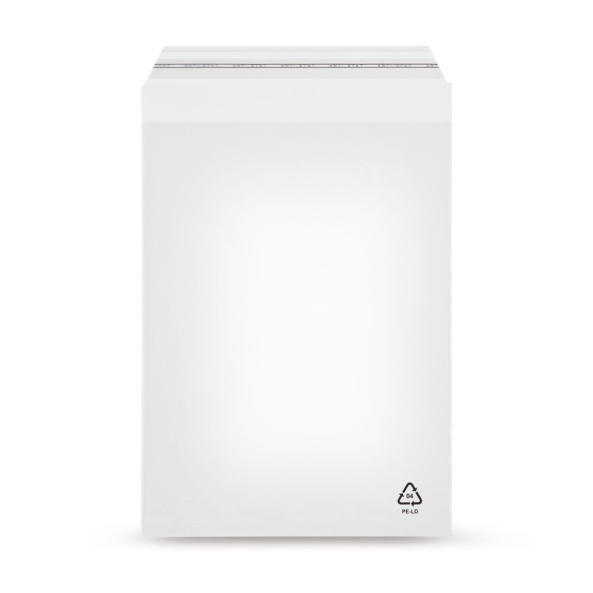 rLDPE-Adhäsionsverschlussbeutel mit Rezyklatanteil abgeschrägter Klappe ohne Luftloch 40 mµ