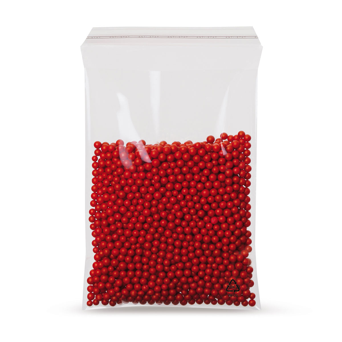 rLDPE-Adhäsionsverschlussbeutel mit Rezyklatanteil abgeschrägter Klappe ohne Luftloch 40 mµ