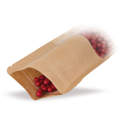 Standbodenbeutel Kraftpapier mit Sichtfenster Detail 3